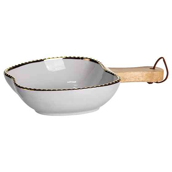 Глибока фарфоровая тарілка "Яблуко" з ручкою 23 см Київ