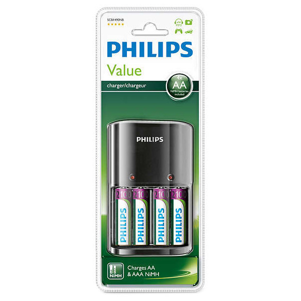 Зарядний пристрій Philips Battery charger SCB1490NB/12 + 4 акумулятори AA 2100 Ni-MH mAh (SCB1490NB/12) Киев - изображение 3