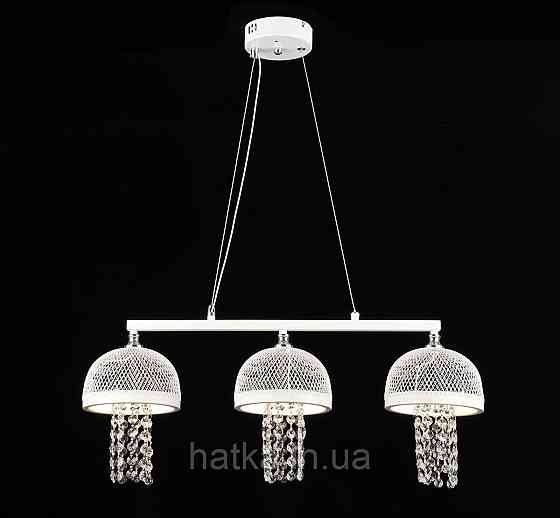 Світлодіодна люстра підвісна E2725/3, Білий+Хром Київ