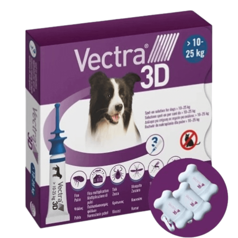 Ceva Вектра 3D Vectra 3D краплі для собак від кліщів і бліх 10,1-25 кг, 3x3,6 мл Київ - фото 1