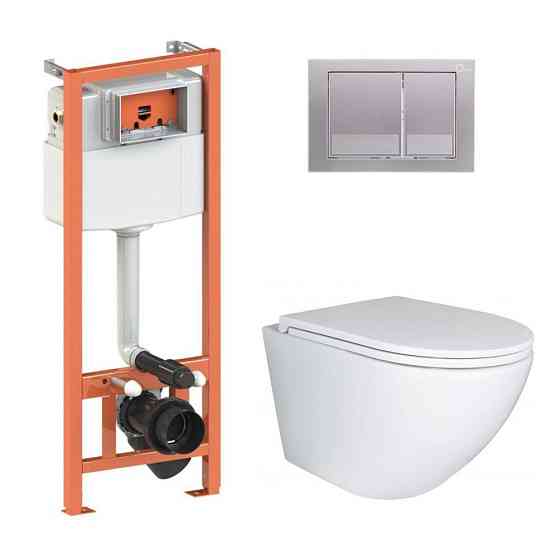 Готове рішення Qtap для ванної кімнати: підвісний унітаз Robin Ultra Quiet 490x365x325 + комплект інсталяції Nest 4 в 1 Київ