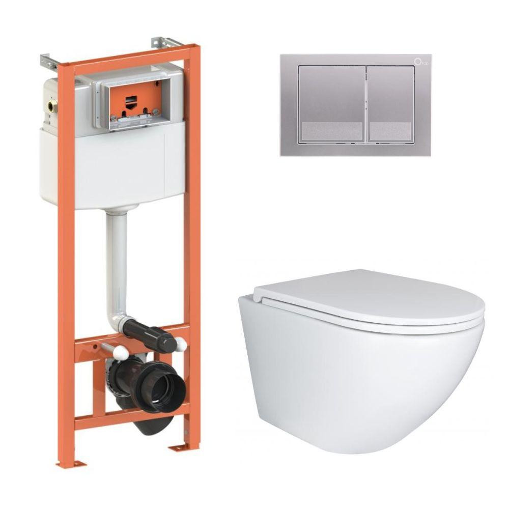 Готове рішення Qtap для ванної кімнати: підвісний унітаз Robin Ultra Quiet 490x365x325 + комплект інсталяції Nest 4 в 1 Київ - фото 1