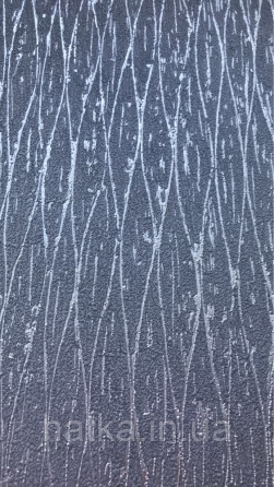 Шпалери вінілові на флізеліні Marburg Loft 0.53x10 темно-сірі хвилясті срібні смуги Київ