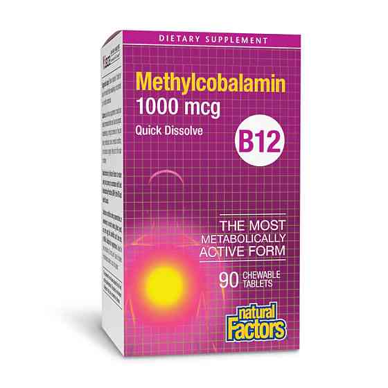 Витамин В12 (Метилкабаламин) Natural Factors B12 Methylcobalamin 1000 mcg 90 таб Киев
