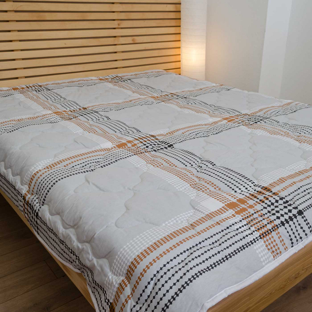 Ковдра конопляна зимова Сатин Горес YouStar полуторна 140х210 см (Сірий) Суми - фото 7