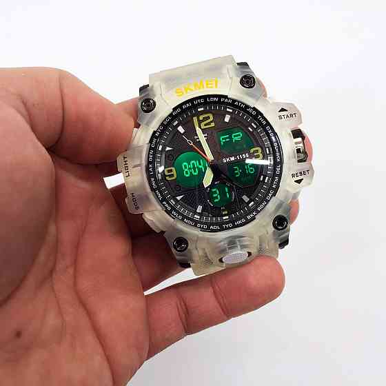 Армейские часы с водонепроницаемостью SKMEI 1155BWT, Мужские спортивные часы с гарантией NV-74 Львов