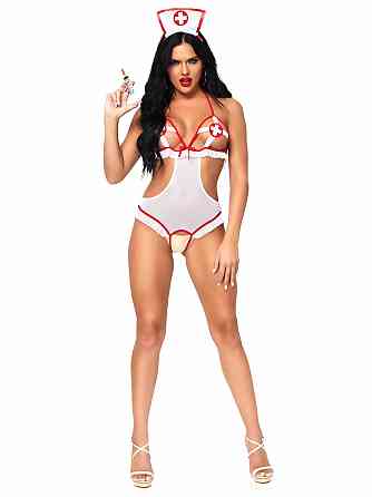 Костюм сексуальной медсестры One Size Naughty Nurse Roleplay Lingerie Set от Leg Avenue Sex Aura Киев
