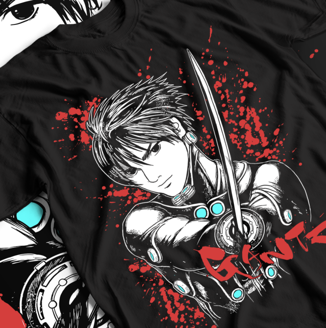 Футболка для хлопчика з аніме принтом Гантз Аніме Гантз Джапанесе оверсайз (зріст від 165 до 180) Чорний AnimeJ0565m Дніпро - фото 1