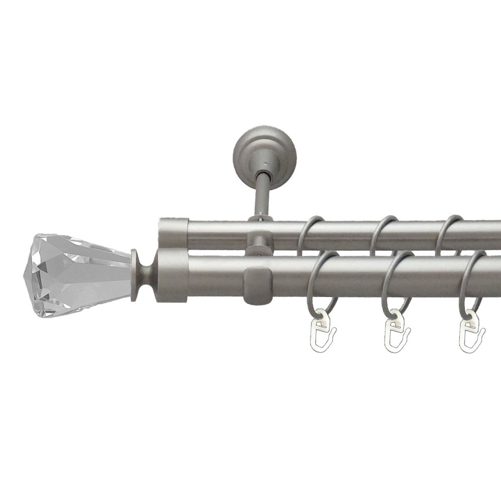 Карниз Orvit Лучетта металевий дворядний відкритий Сатин 25\19 мм 240 см (00-00011101) Львів - фото 1