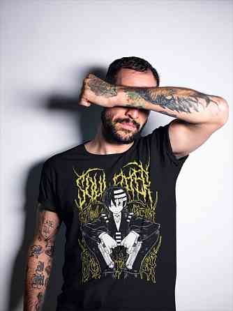Футболка для хлопчика з аніме принтом Соул Еатер Деатх Кід оверсайз (зріст від 165 до 180) Чорний AnimeJ0447m Дніпро