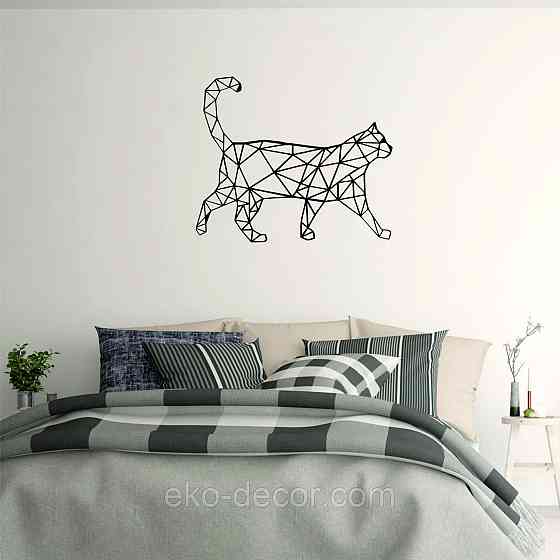 Декоративное настенное Панно «Кот» Декор на стену 110*92 см, Черный Киев