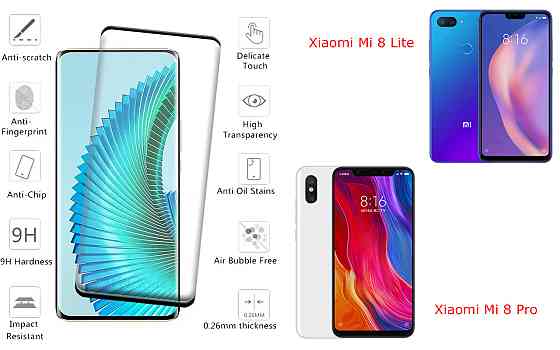Защитное стекло HyperGlass Pro для Xiaomi Mi 8 Lite, Mi 8 Pro – максимальная чувствительность и защита Киев