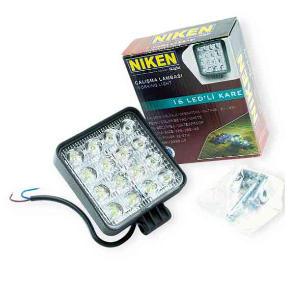 Фара LED 105х105х40 (ДВШ) 27W ближній NIKEN 16 LED додаткова Мукачево