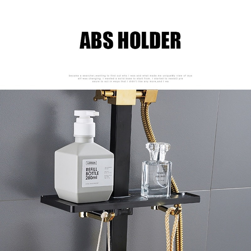 Душевая система хром черный золото,термостатический набор для душа-4 функции (823213437) Киев - изображение 7