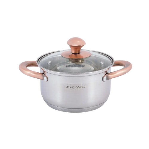 Набір каструль 4 предмети (каструлі 1,5/3л) нержавіюча сталь порожнисті ручки 4935 KAMILLE Житомир - фото 4