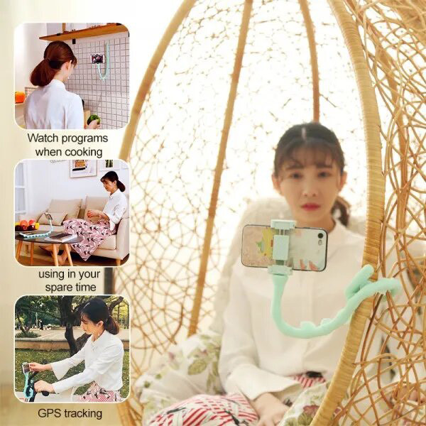 Гибкий держатель для телефона с присосками универсальный Cute Worm Lazy Holder. Цвет: черный NX-65 Львов - изображение 11