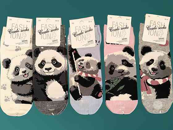 Шкарпетки жіночі з пандами. У наборі по 5 шт. Coalo socks. Розмір 36-41 Київ