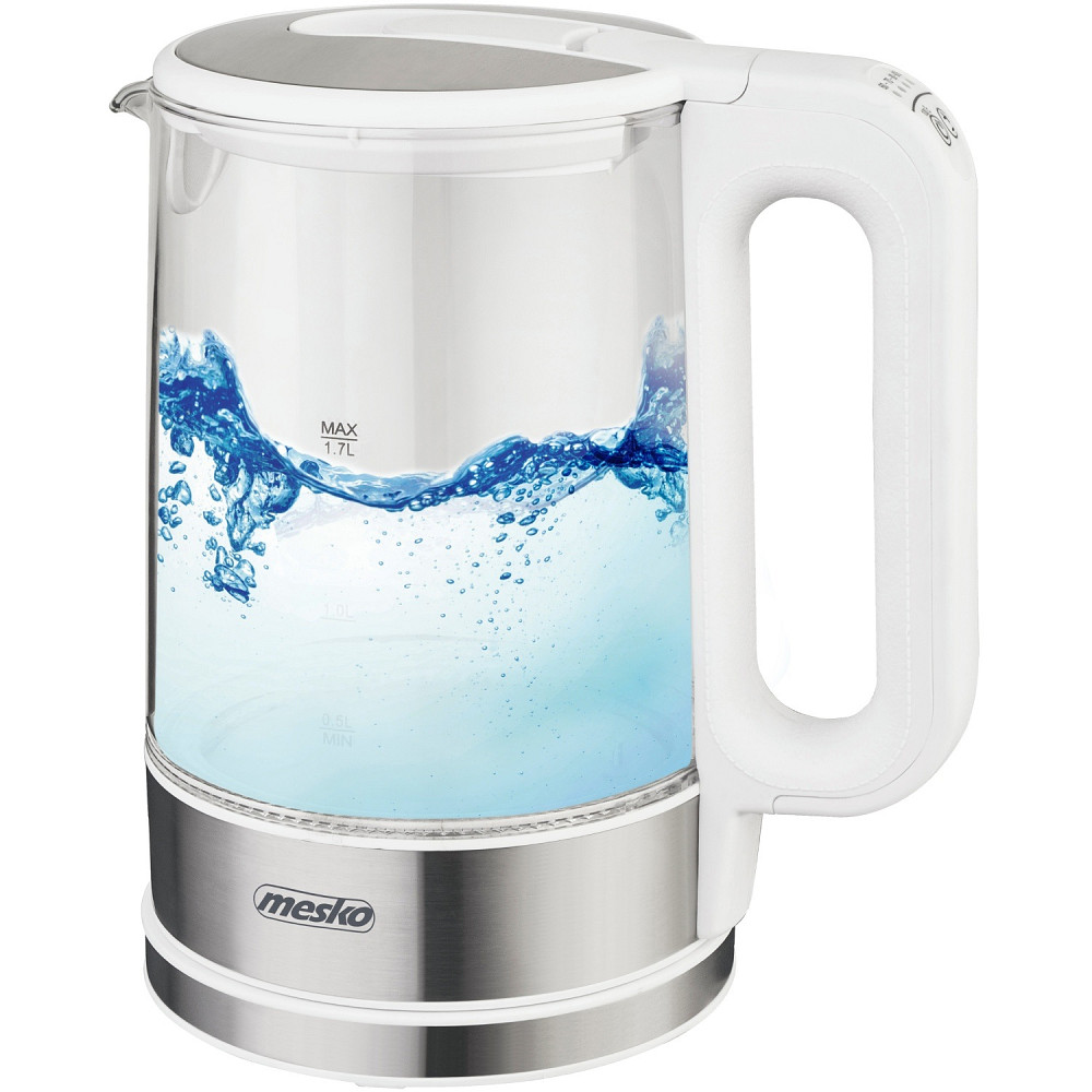 Електрочайник Mesko MS 1301 white 1850-2200Вт/ 1.7л/ скло/ встановлення температури Вінниця - фото 1