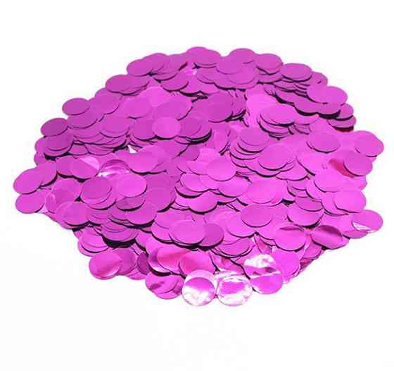 Конфетти кружочки из фольги 10 г 15 мм малиновый Киев