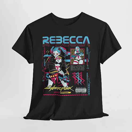 Футболка для мальчика аниме Кйберпунк Ваифу Аниме Ретро оверсайз (рост от 165 до 180 ) Черний AnimeJ0663m Днепр