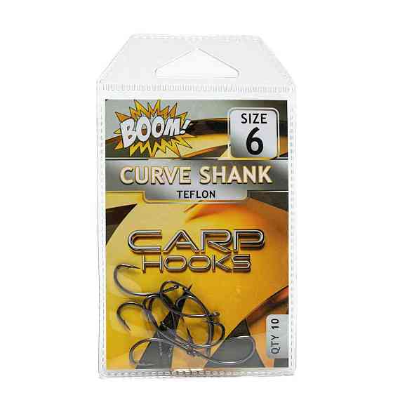 Гачок для мирної риби Curve Shank №6 (10 шт/уп) (Black Nickel) ТМ BOOM Київ