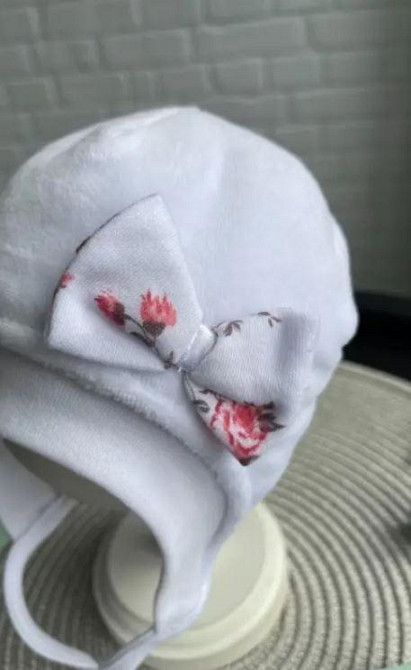 Утепленная весенняя шапочка для новорожденной девочки Rose 0-3 мес. (35-38 см) Lari Белый Кривой Рог - изображение 2