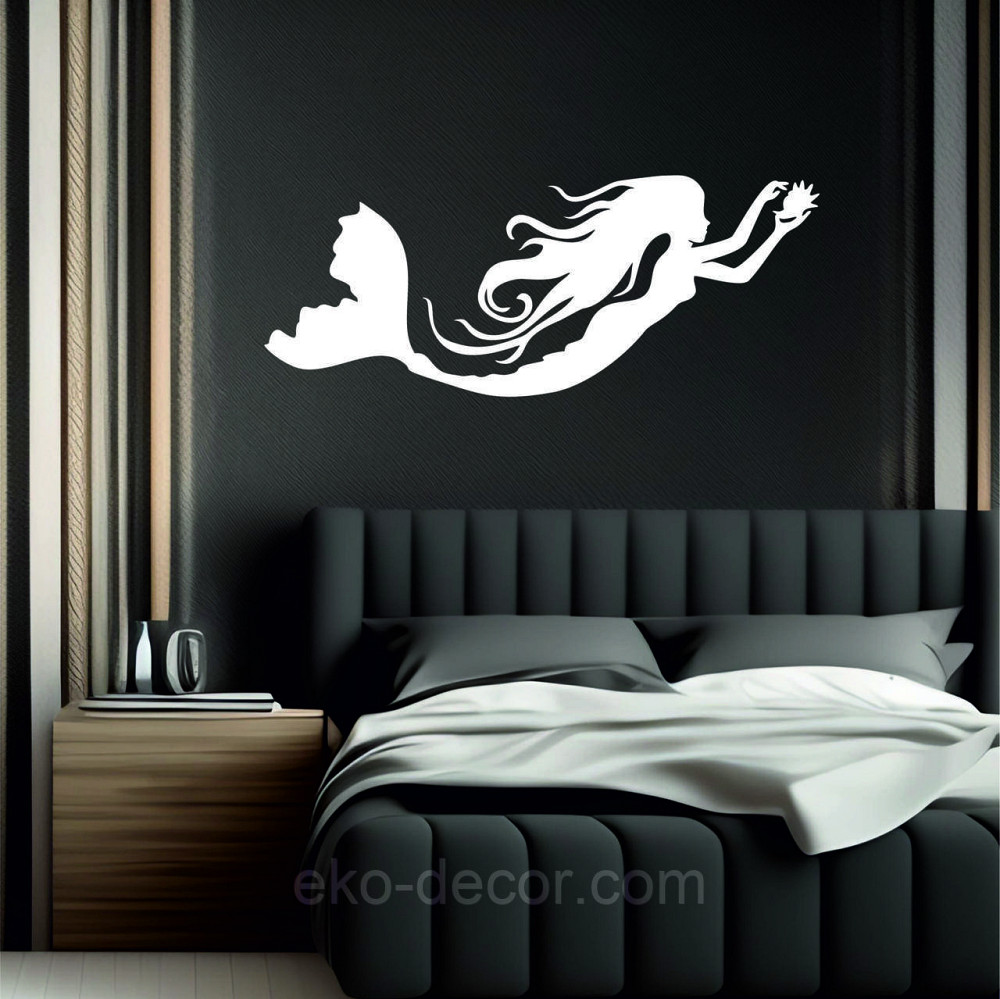 Декоративное настенное 3D Панно «Русалочка» Декор на стену с объемом 90*35 см, Белый Киев - изображение 7