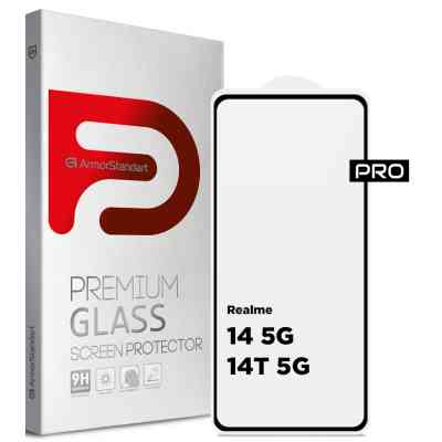 Скло захисне Armorstandart Pro Realme 14 5G / 14T 5G Black (ARM83563) Вінниця