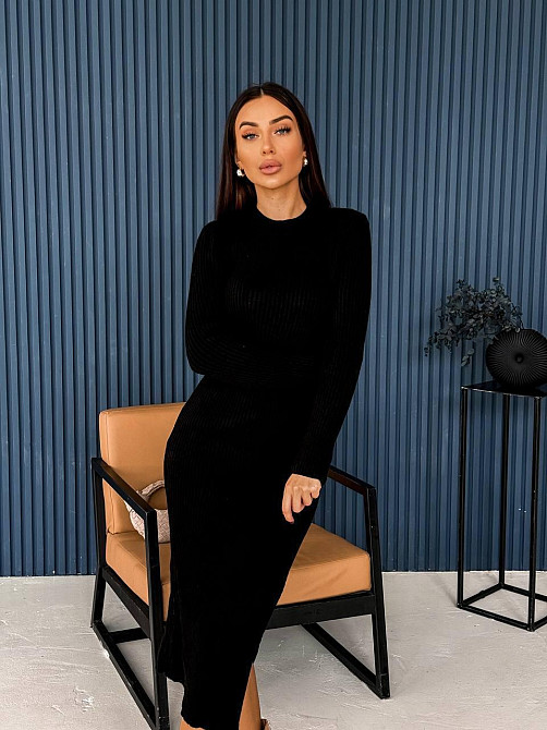 Жіноча романтична вʼязана сукня у довжині міді подвійна вʼязка акрил+вовна Одеса - фото 2