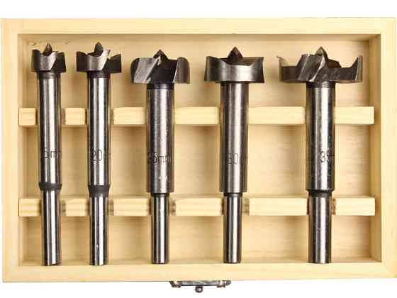 Набор сверл Форстнера по дереву,15-20-25-30-35 мм, 5 шт, цилиндрический хвостовик, Vorel 22551 Коломыя