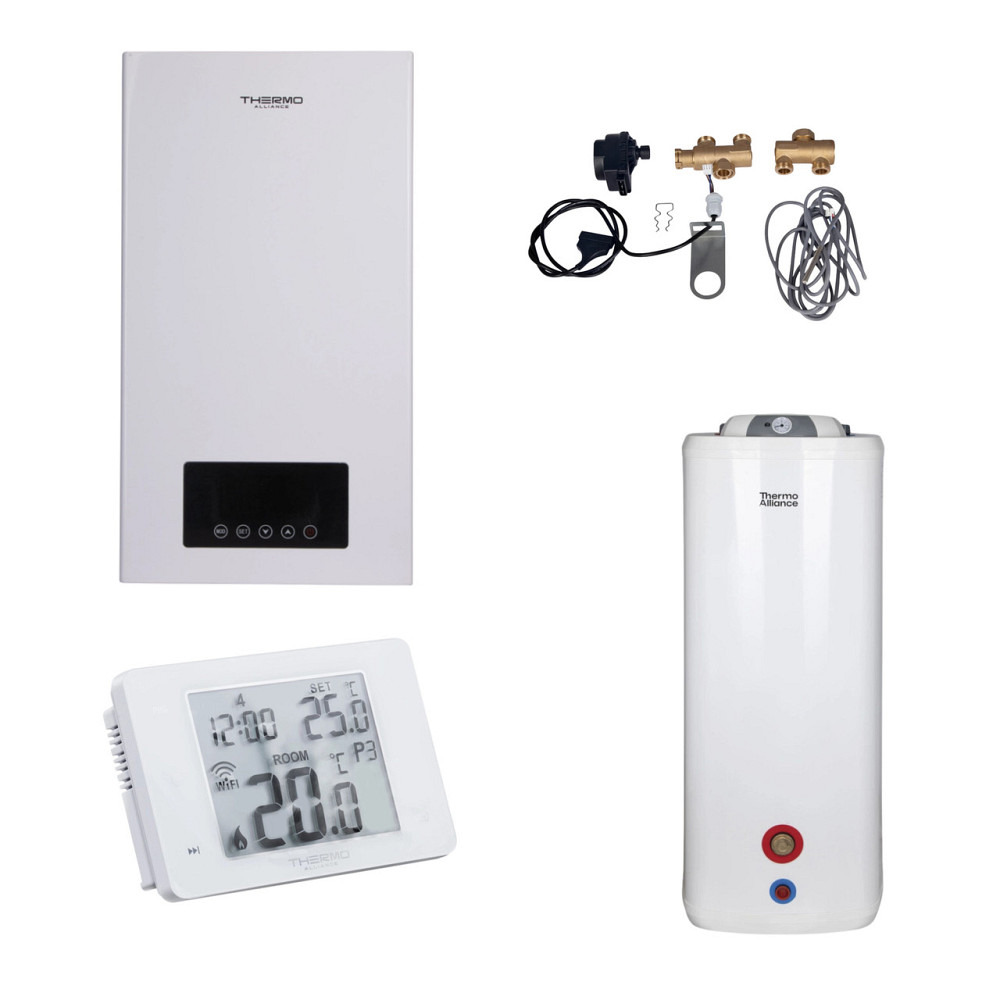 Комплексное решение Thermo Alliance для котельной: электрический котел 10 кВт + комплект бойлера + комбинированный напольный Киев - изображение 1