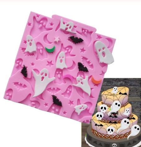 Молд силиконовый Привидения 110 на 105 мм розовый Киев - изображение 3