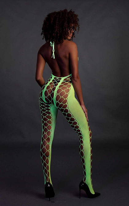 Бодістокінг - Ouch! Bodystocking With Halterneck Green, XS/XL Sex Aura Київ - фото 5