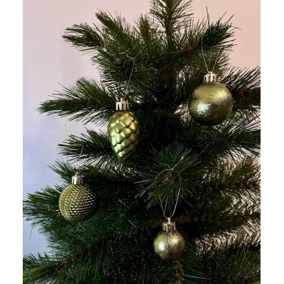 Ялинкова іграшка Chomik пластикові кульки компл. 31шт, 3см, оливкові (5900779877160_3) Вінниця - фото 5