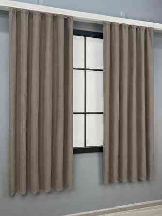 Комплект коротких штор VR-Textil Микровелюр Petek YL № 1707ш Какао 140х170 см 2 шт (35-0436) Киев
