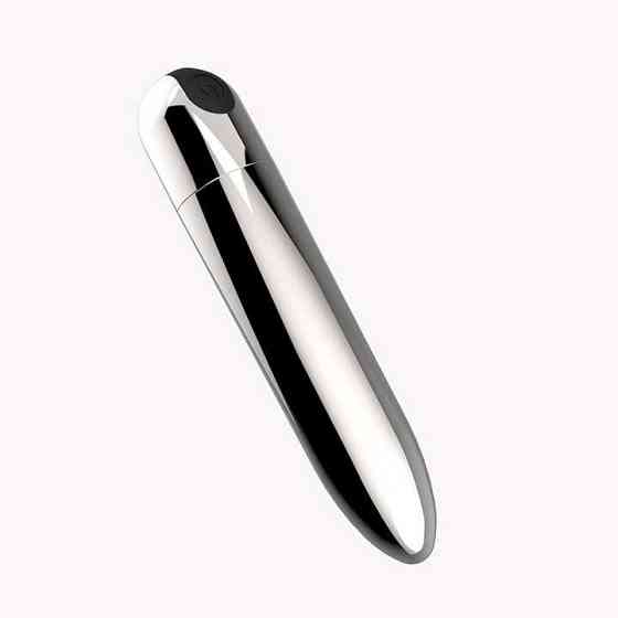 Віброкуля жіноча водонепроникна 10 режимів вібрації з USB-зарядкою Срібляста Вінниця