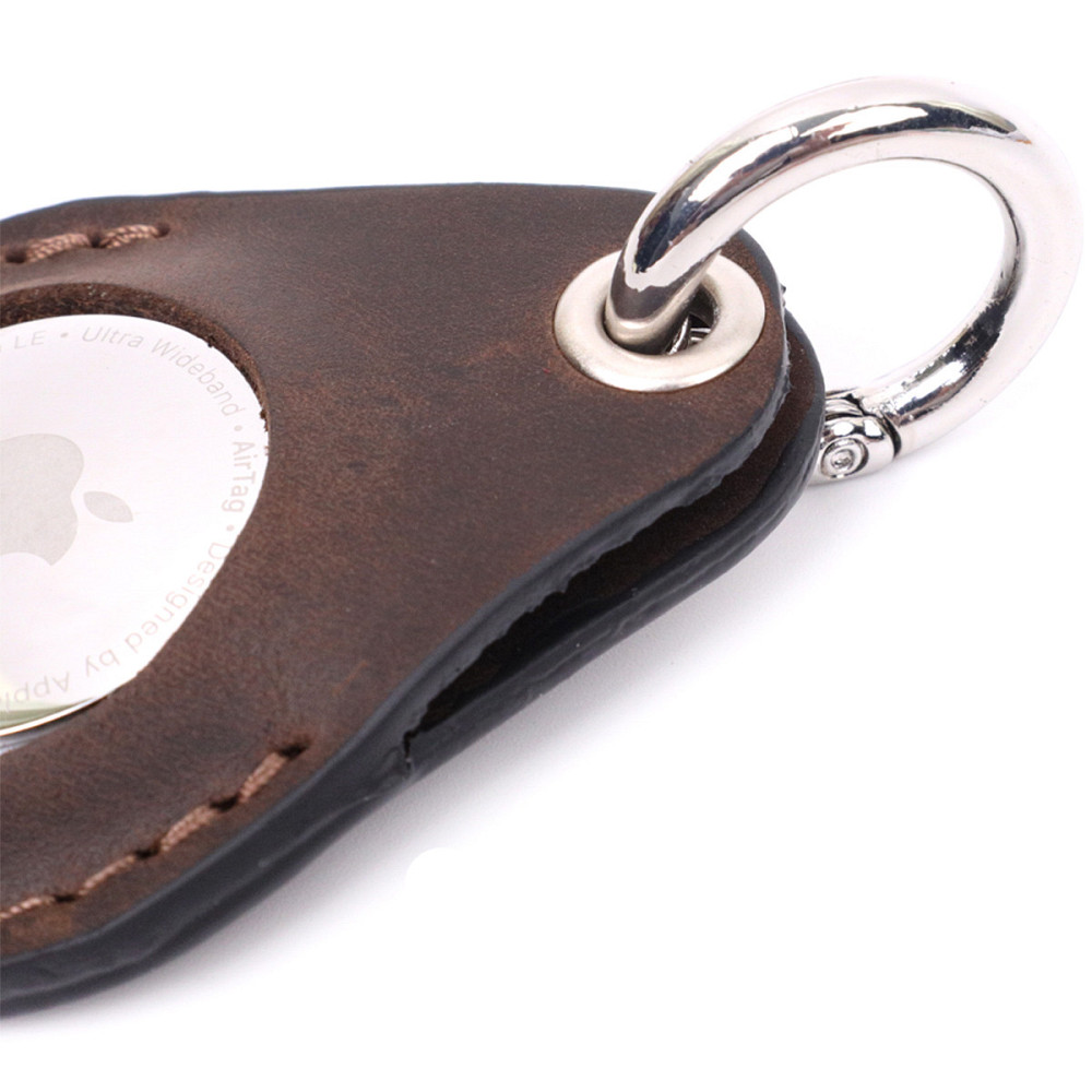 Надійний брелок-тримач для Apple AirTag із вінтажної шкіри GRANDE PELLE 11615 Коричневий Київ - фото 6