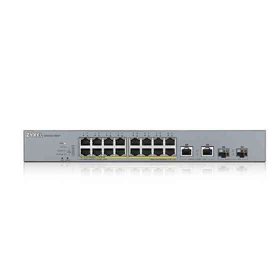 Комутатор для відеоспостереження ZYXEL GS1350-18HP (GS1350-18HP-EU0101F) (16xGE PoE+, 2xGE/SFP, PoE max 250W, Харків