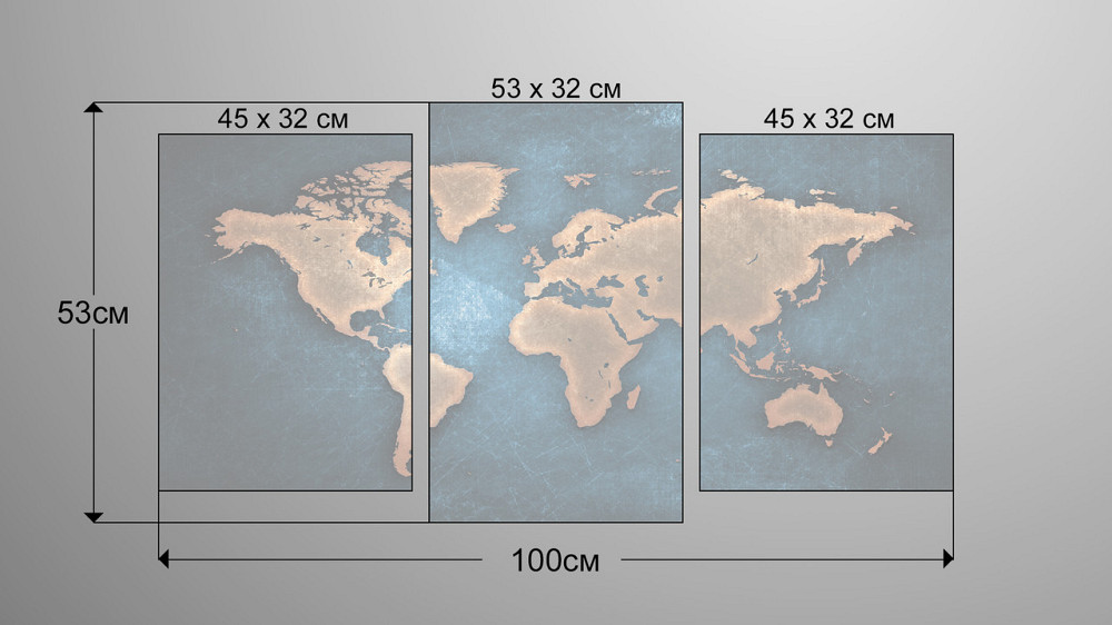 Модульна картина Карта Світу Art-142_3 Київ - фото 3