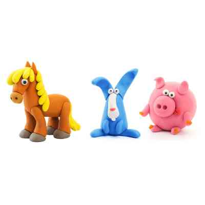 Набір для творчості Lipaka пластилина самозатверд. Поросятко, конячка, кролик (60023-UA01) Вінниця