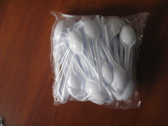 Одноразова ложка велика Андрекс, міцна пластикова біла столова ложка, упаковка 100 шт Харків - фото 1