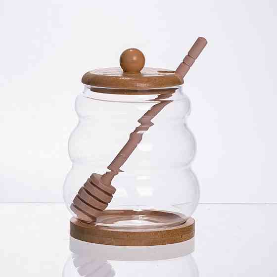 Медовниця скляна з кришкою і ложкою 350 (мл) 64486-7 Київ