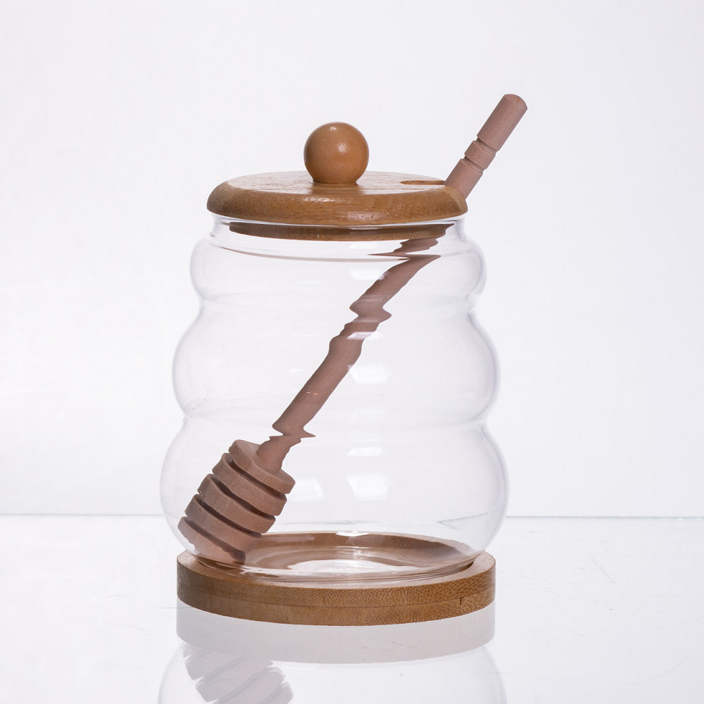 Медовниця скляна з кришкою і ложкою 350 (мл) 64486-7 Київ - фото 1