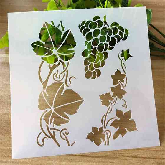 Трафарет для торта Виноград 13 на 13 см сірий Київ