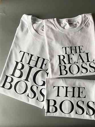 Футболки в стилі Family look для мами, тата та дитини — THE BOSS  ⁇  THE BIG BOSS  ⁇  THE REAL BOSS Чернівці