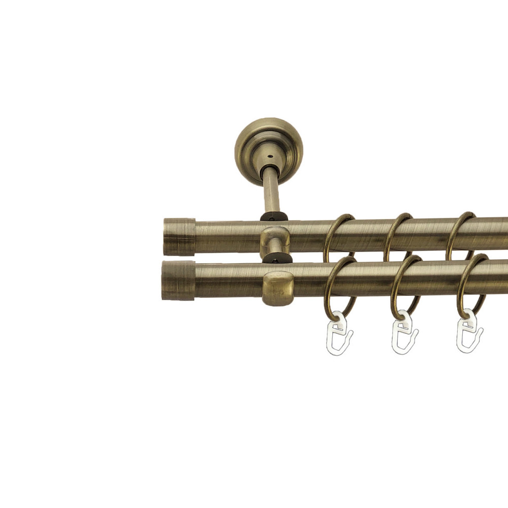 Карниз Orvit Заглушка металевий дворядний відкритий Антик 19\19 мм 160 см (4016394) Львів - фото 1