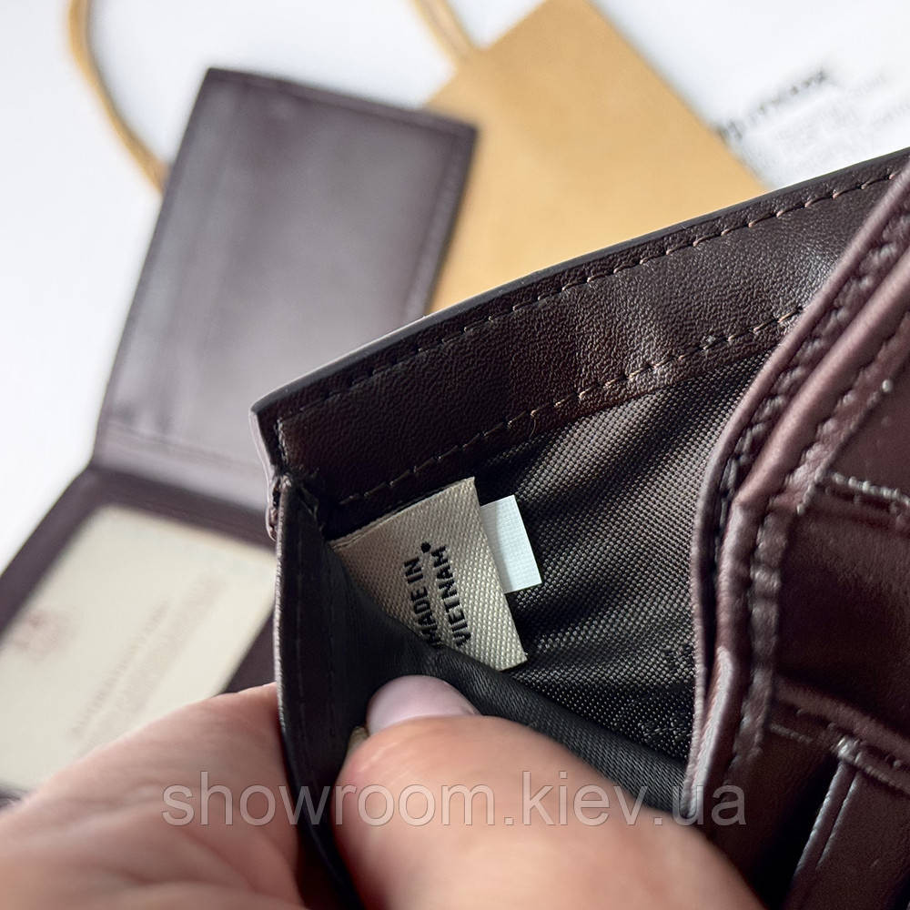 Чоловіче брендове портмоне з картхолдером Coach (1381) brown Київ - фото 8