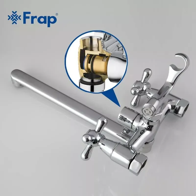 Смеситель для ванны Frap F2225 с душевым гарнитуром, хром Киев - изображение 3