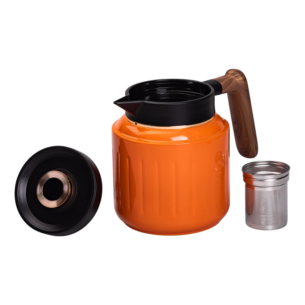 Чайник-термос з індикатором та заварником 1 л, оранжевий Київ - фото 3