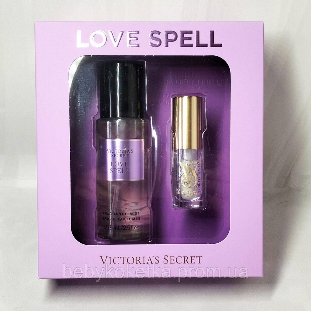 Подарочный набор Victoria's Secret спрей для тела Love Spell & блеск для губ Clear. Львов - изображение 1